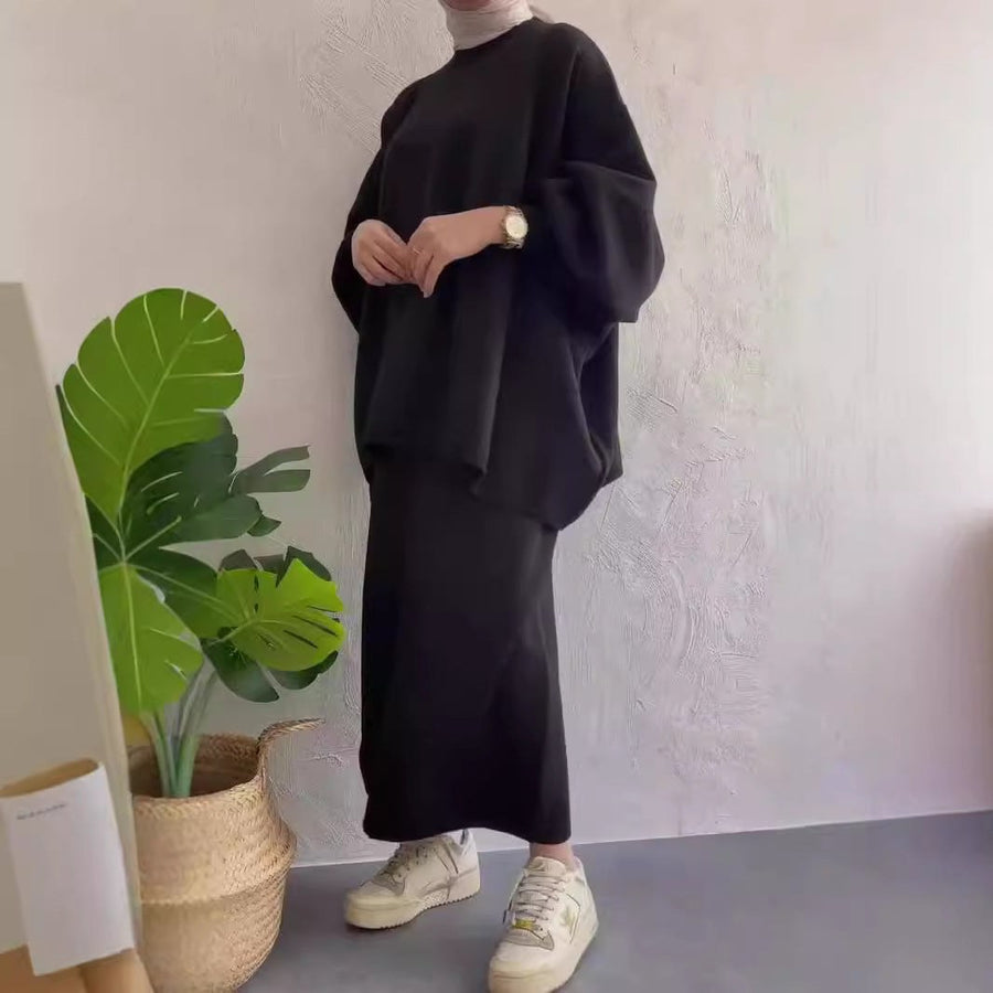 Hollis Casual Set with Pockets in Black