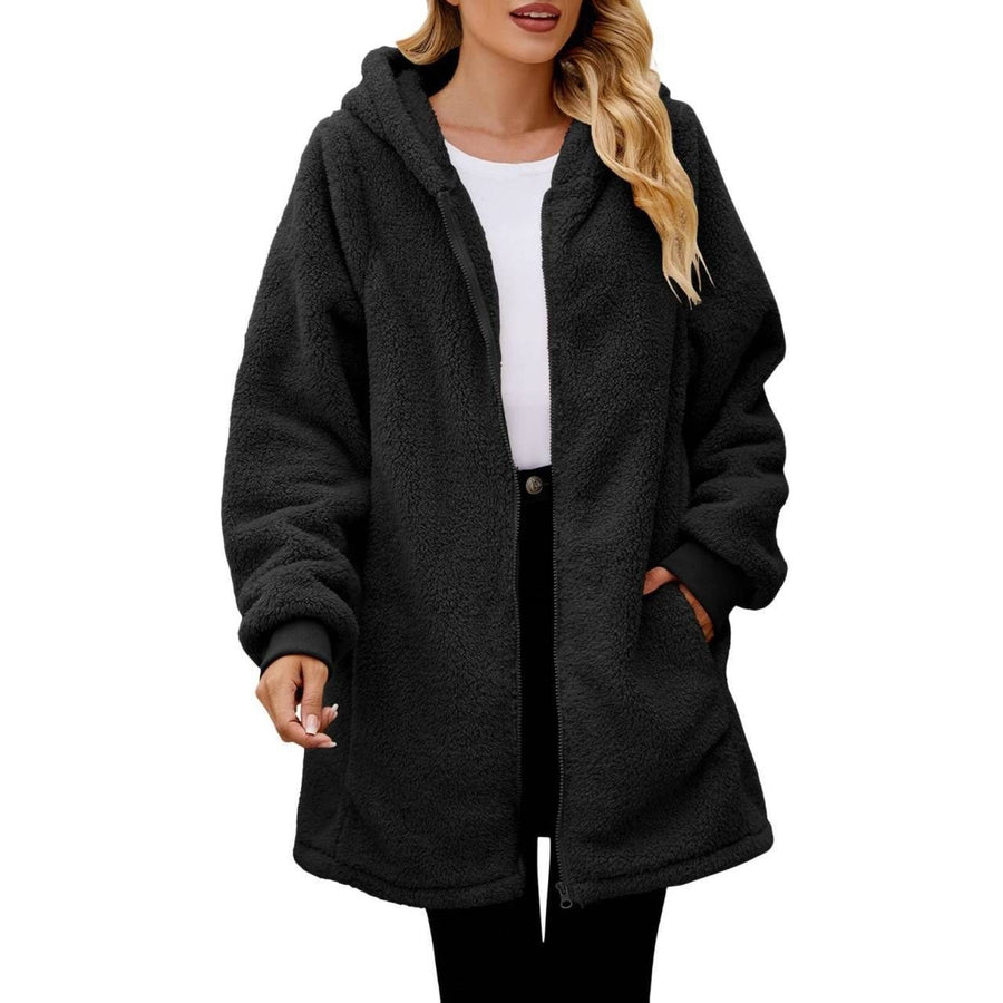 Hollis Coat with Zip Front and Pockets in Black