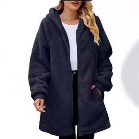 Hollis Coat with Zip Front and Pockets in Indigo