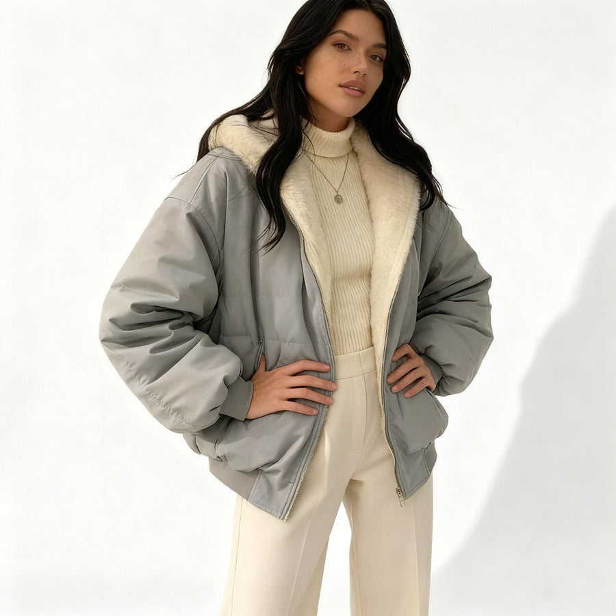 Hollis Jacket with Oversized in Grey