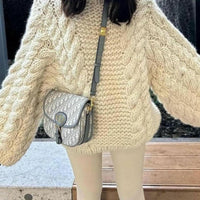 Hollis Knit Sweater with Oversized in White