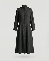 Hollis Linen Midi Dress in Black