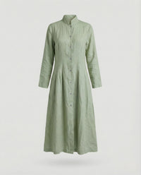 Hollis Linen Midi Dress in Green