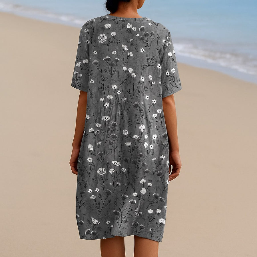 Holly™ Gray Floral Dress in Gray