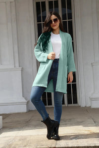 Honor Casual Knit Cardigan with Pockets in Blue