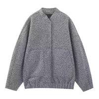 Honor Jacket with Elastic Waist and Pockets in Grey