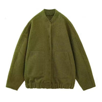 Honor Jacket with Elastic Waist and Pockets in Olive Green