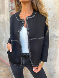 Honor Relaxed Knit Cardigan in Black
