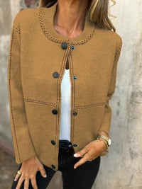 Honor Relaxed Knit Cardigan in Khaki