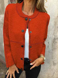 Honor Relaxed Knit Cardigan in Orange