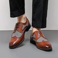 Houndstooth Wingtip Derby in Espresso Brown