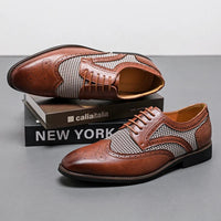 Houndstooth Wingtip Derby in Espresso Brown