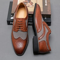 Houndstooth Wingtip Derby in Espresso Brown