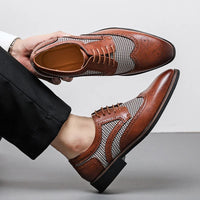 Houndstooth Wingtip Derby in Espresso Brown