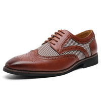 Houndstooth Wingtip Derby in Espresso Brown