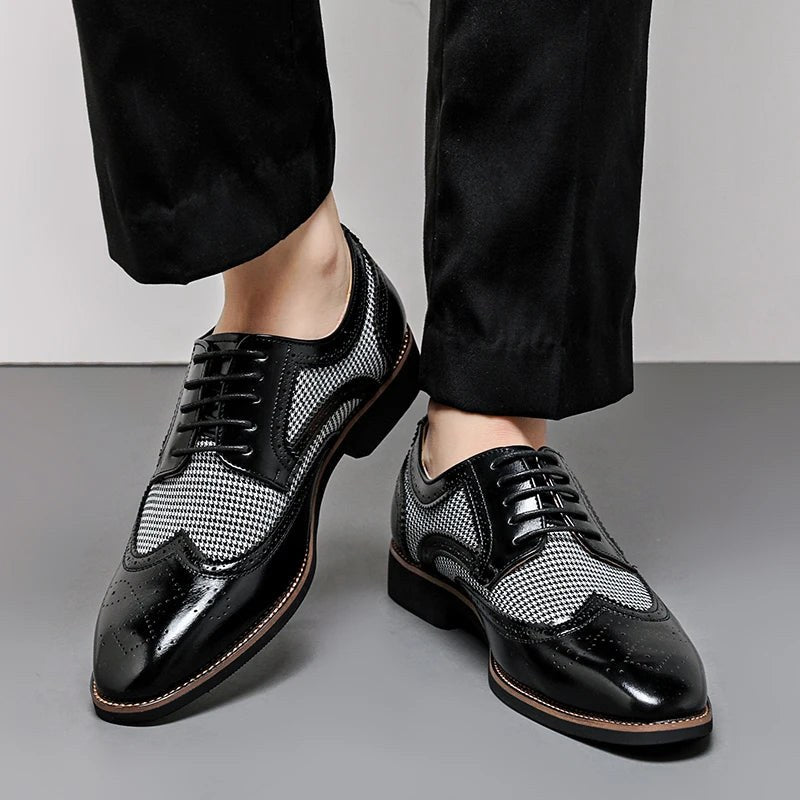 Houndstooth Wingtip Derby in Espresso Brown