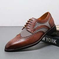 Houndstooth Wingtip Derby in Espresso Brown