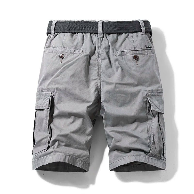 Hudson Bay Stretch Cotton Cargo Shorts in Gray