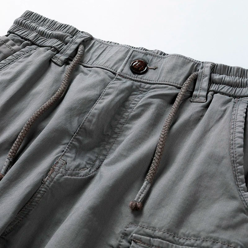 Hudson Bay Stretch Cotton Cargo Shorts in Gray