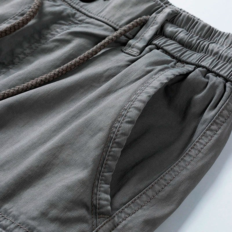 Hudson Bay Stretch Cotton Cargo Shorts in Gray