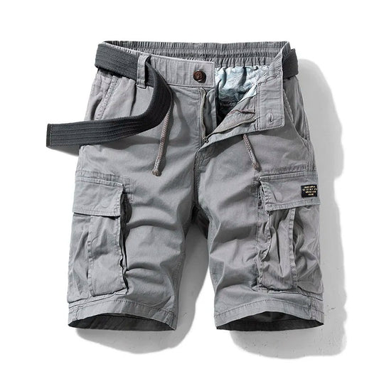 Hudson Bay Stretch Cotton Cargo Shorts in Gray