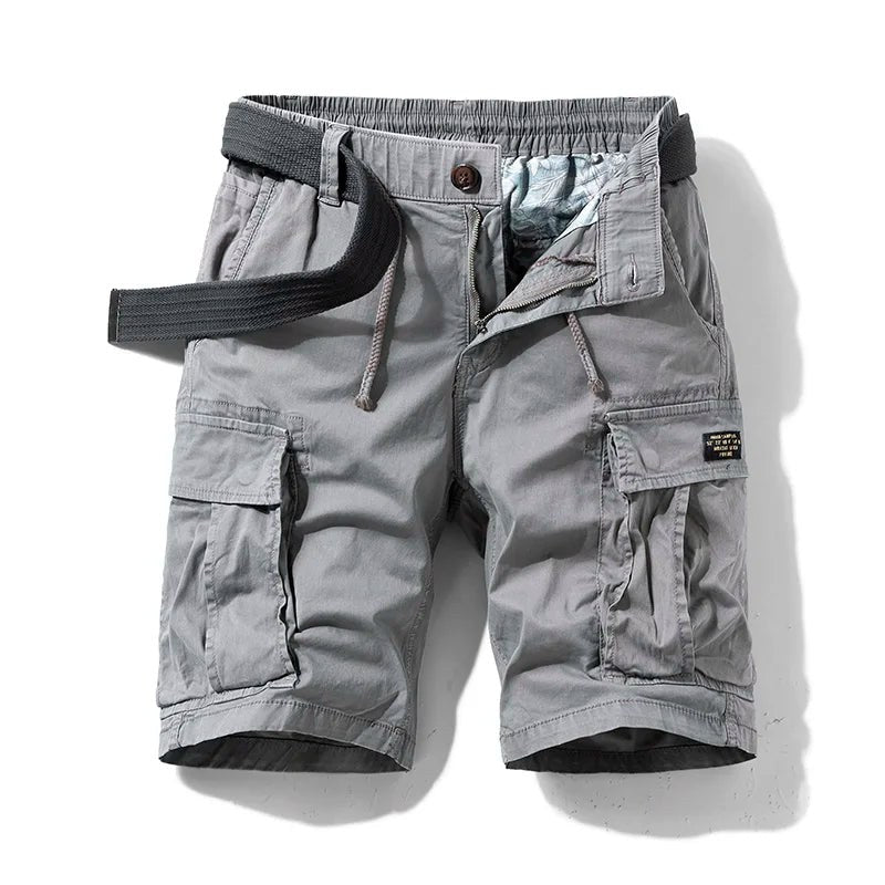 Hudson Bay Stretch Cotton Cargo Shorts in Gray