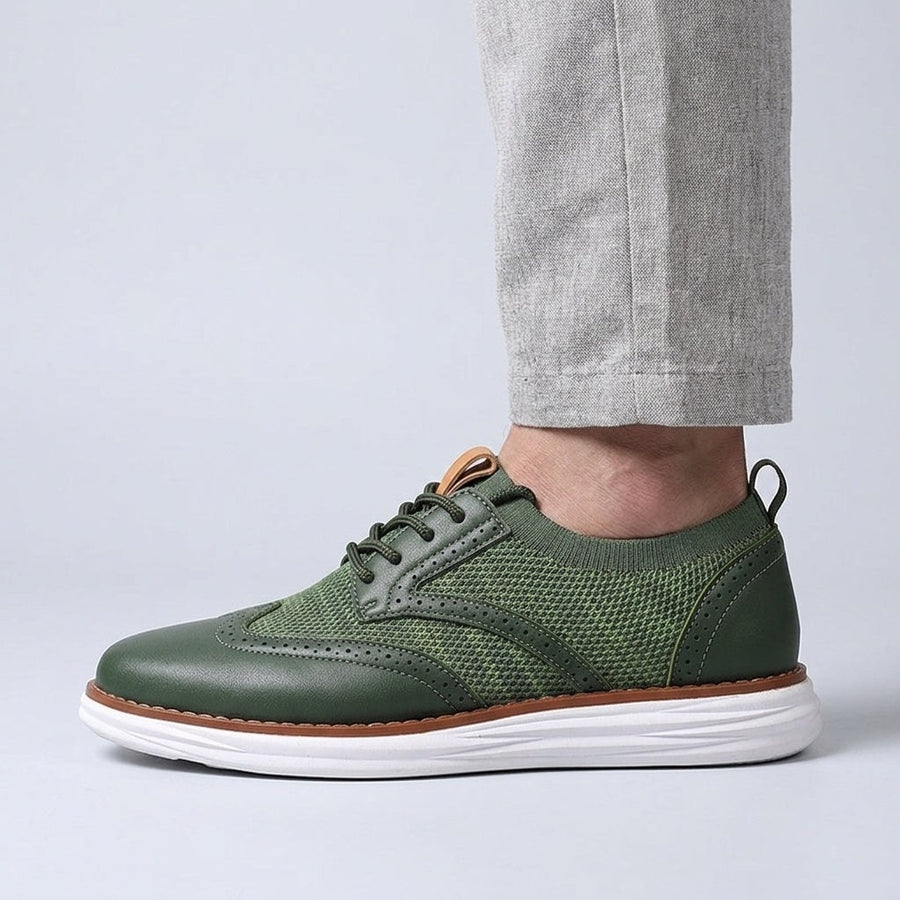 Hudson Brogue Hybrid Sneaker in Emerald