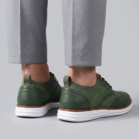 Hudson Brogue Hybrid Sneaker in Emerald