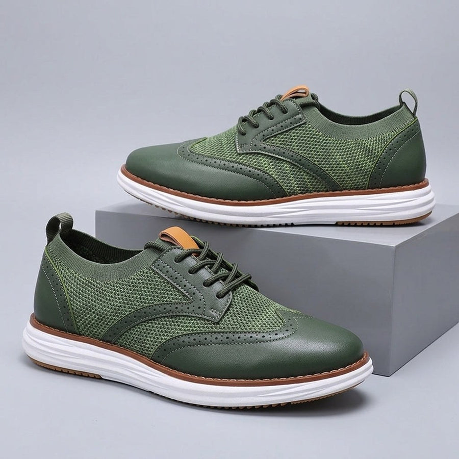 Hudson Brogue Hybrid Sneaker in Emerald