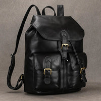 Hudson Genuine Leather Backpack in Charcoal