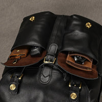 Hudson Genuine Leather Backpack in Charcoal