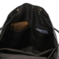 Hudson Genuine Leather Backpack in Charcoal