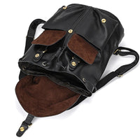 Hudson Genuine Leather Backpack in Charcoal