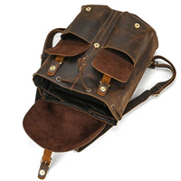 Hudson Genuine Leather Backpack in Mahogany