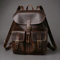 Hudson Genuine Leather Backpack in Mahogany