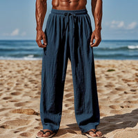 Hugo Airy Linen Trousers with Drawstring Waist and Pockets