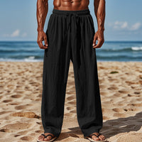 Hugo Airy Linen Trousers with Drawstring Waist and Pockets