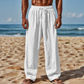 Hugo Airy Linen Trousers with Drawstring Waist and Pockets