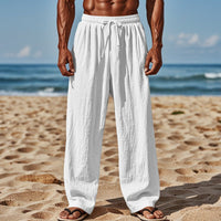 Hugo Airy Linen Trousers with Drawstring Waist and Pockets