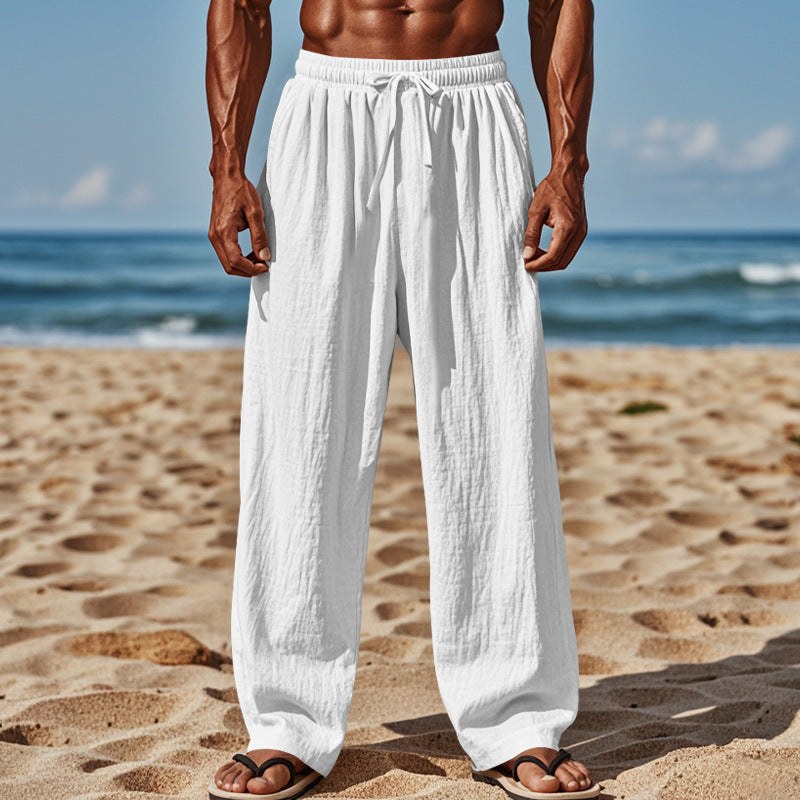 Hugo Airy Linen Trousers with Drawstring Waist and Pockets
