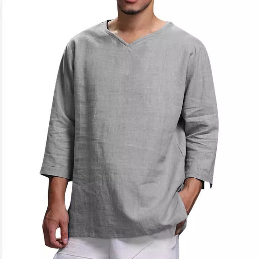 Hugo Lightweight Linen Blouse in Grey