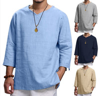 Hugo Lightweight Linen Blouse in Light Blue