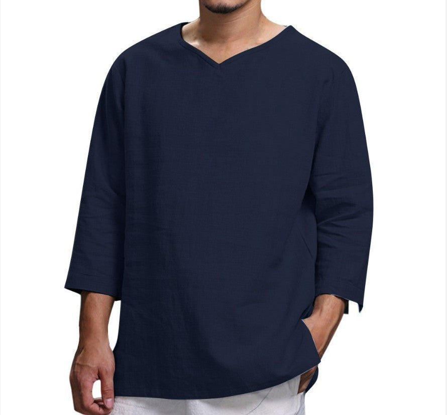 Hugo Lightweight Linen Blouse in Navy