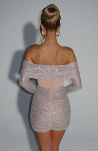 Sarah Mini Dress – Nude