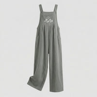 Ida Boho Linen Jumpsuit in Grey