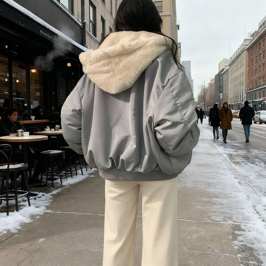 Ida Coat with Oversized in Grey