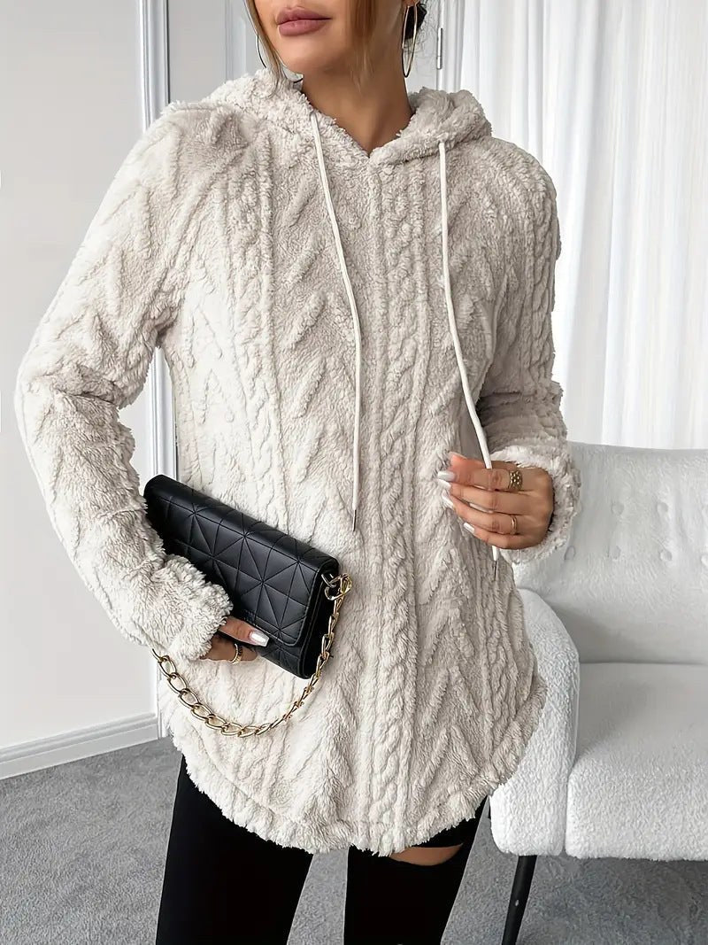 Ilse Knit Sweater with Hood in Apricot