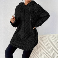 Ilse Knit Sweater with Hood in Black