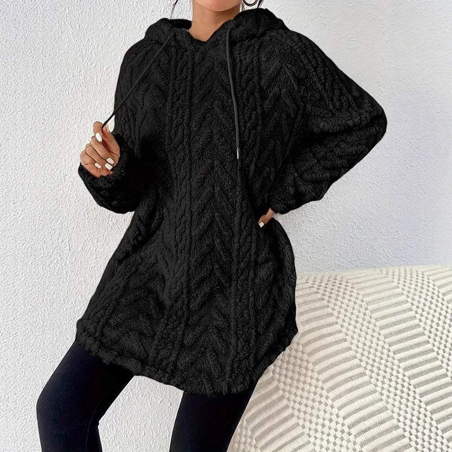 Ilse Knit Sweater with Hood in Black