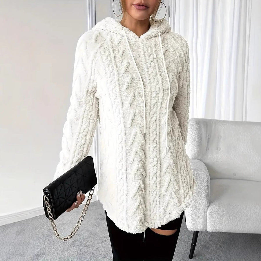 Ilse Knit Sweater with Hood in Black